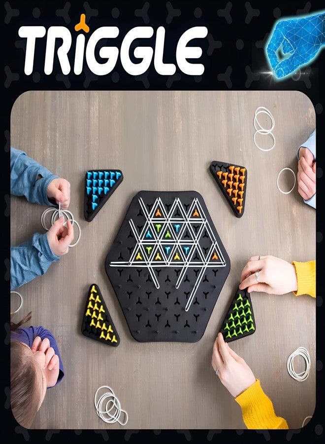 ROSTON Triggle games with rubber band Large Size Chain Triangle Chess Game, Triggle Game, Board Games for Family Game Night - Family Board Games for Kids and Adults - 2-4 Players - Ages 3 Years and Up - Image 2